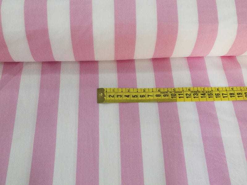 Çizgili Poplin Kumaş (Pembe)